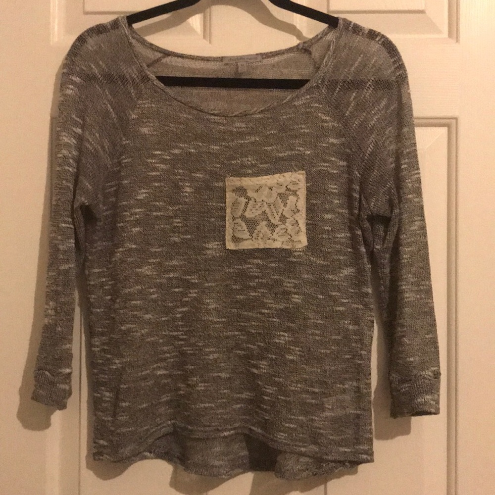 Gray sweater blouse